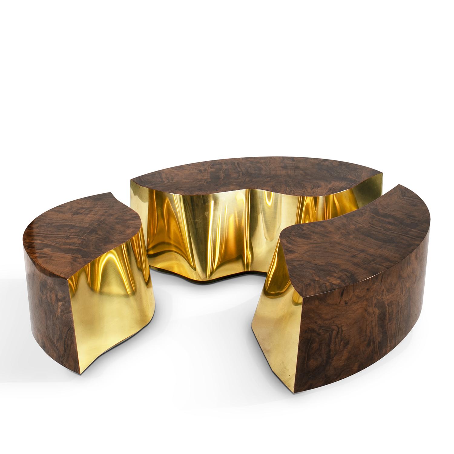 XXIe siècle et contemporain Table basse ovale en noyer Paradise en vente