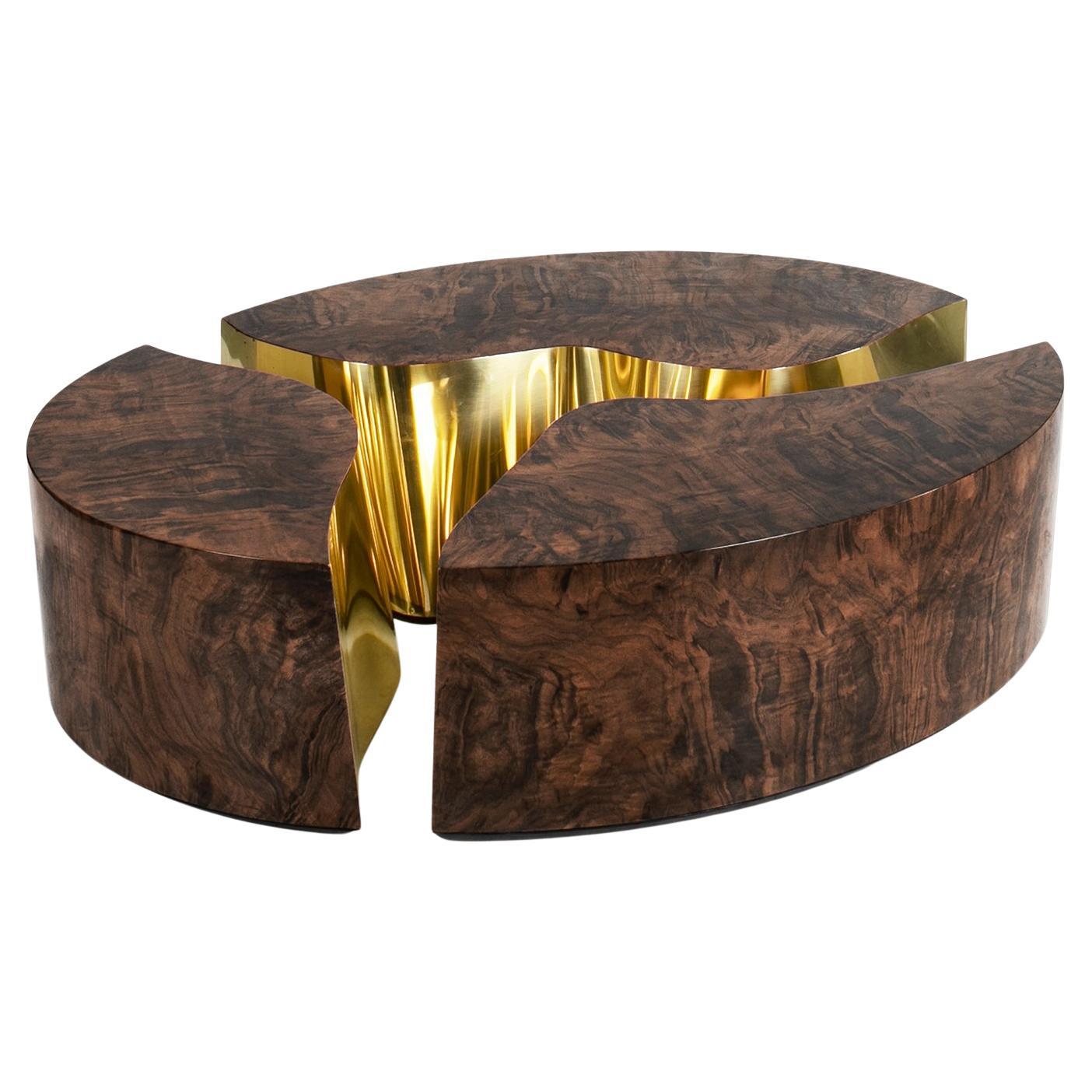 Table basse ovale en noyer Paradise en vente