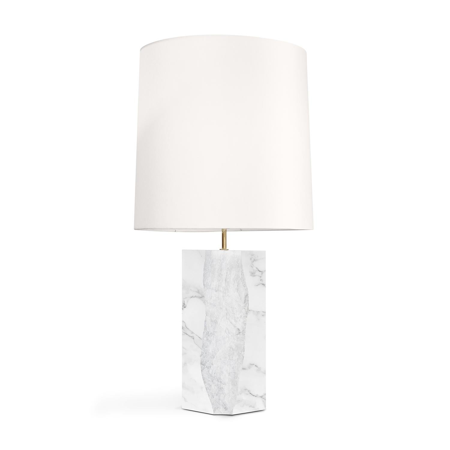 Portugais Lampe de table en marbre blanc Paradise en vente