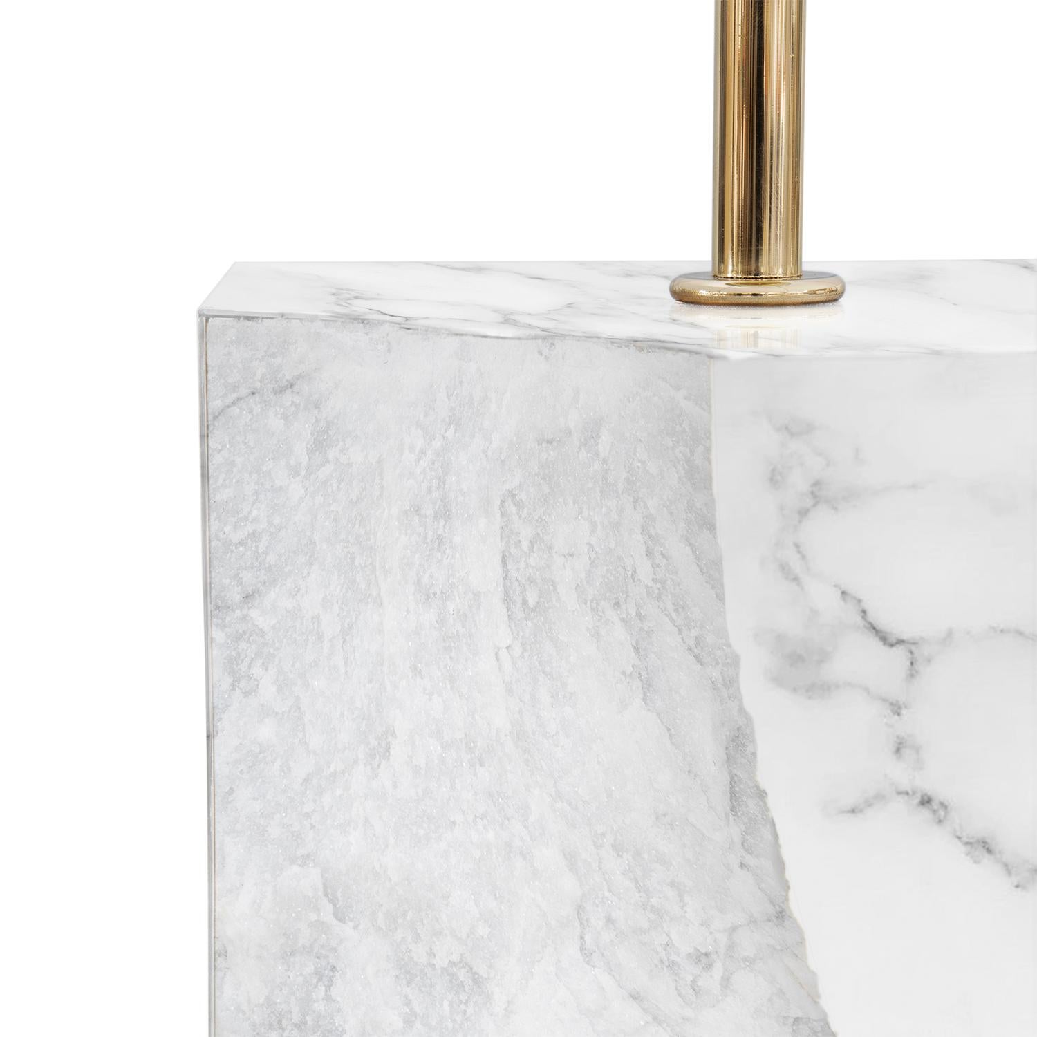 XXIe siècle et contemporain Lampe de table en marbre blanc Paradise en vente