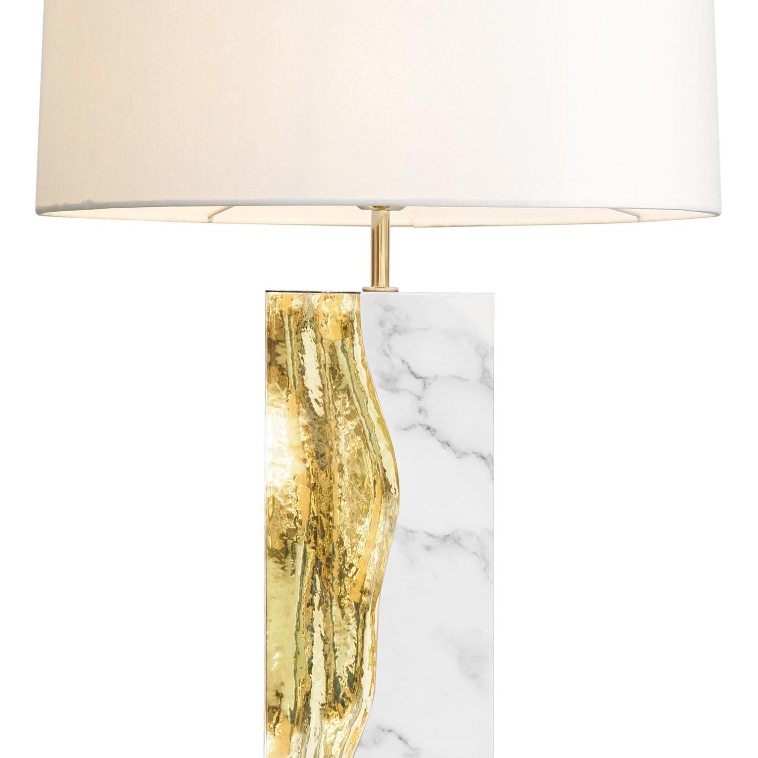Portuguese Paradise White Marble Table Lamp For Sale