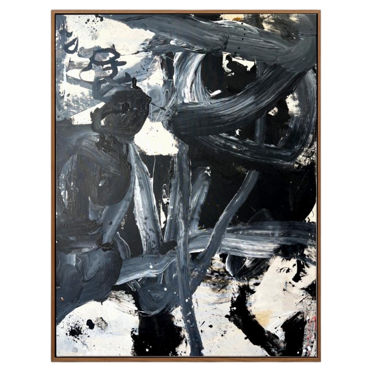 „Paradishamn“ – ein abstrakt-expressionistisches Kunstwerk von Nicolas Makelberge, 45 x 59 in