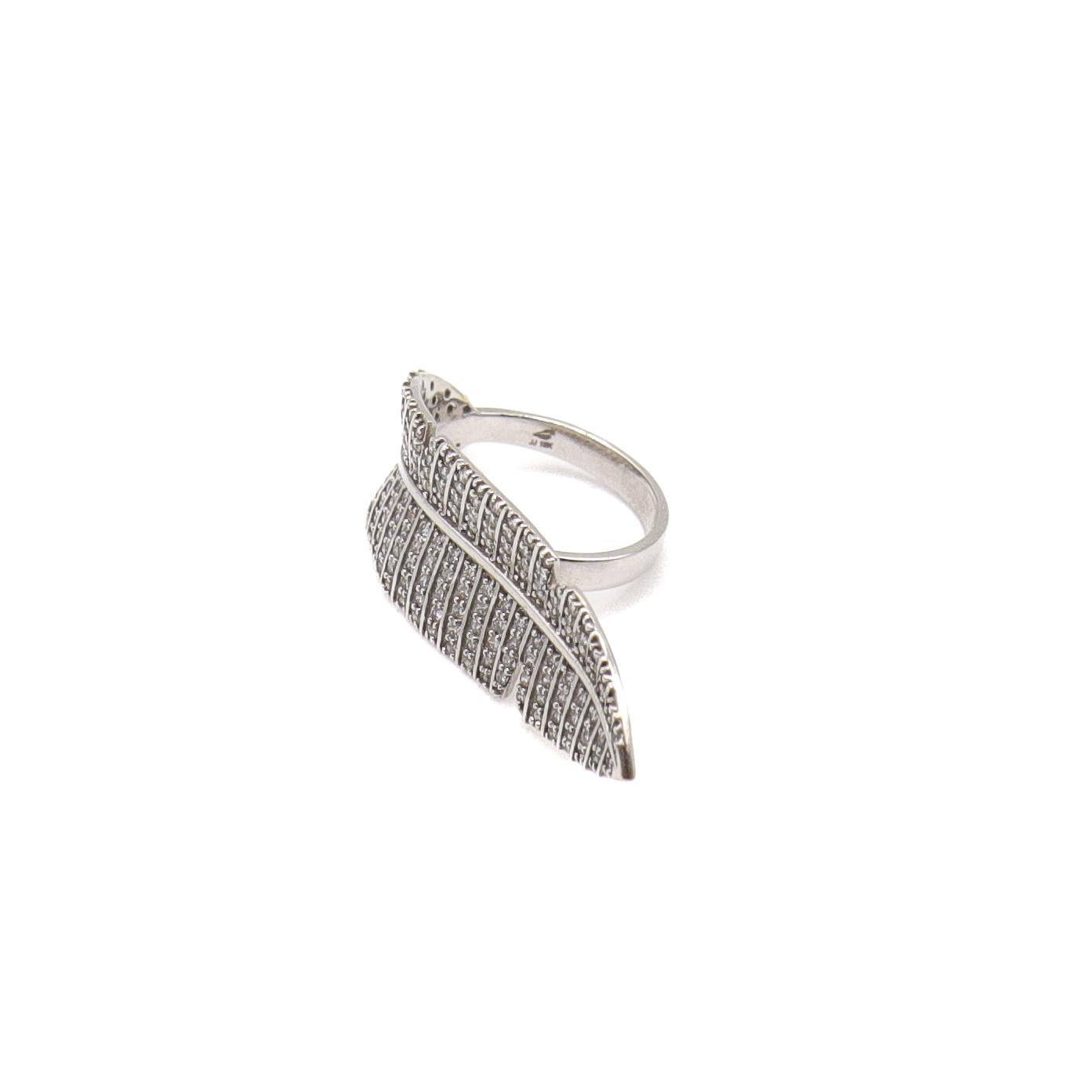 Round Cut Paradisica Diamond Ring in 18K White Gold, 1.34ct Diamond Pavé  Size 54 For Sale