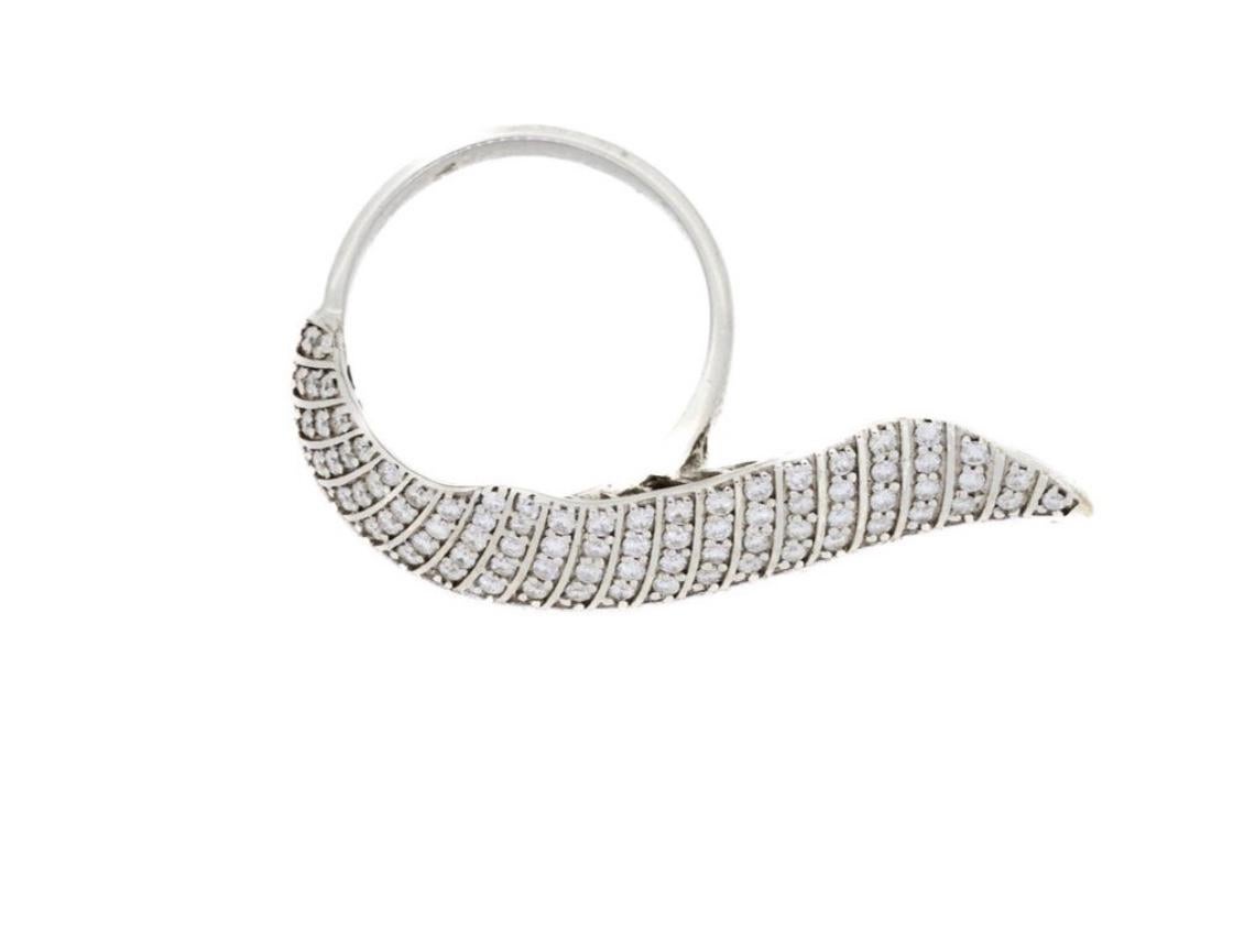 Women's Paradisica Diamond Ring in 18K White Gold, 1.34ct Diamond Pavé  Size 54 For Sale
