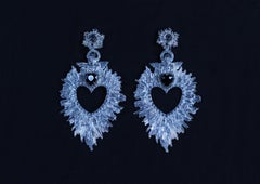 Paradiso Earrings, Sacred Heart & Reaper Design in Sterling silver Luxury Gothic