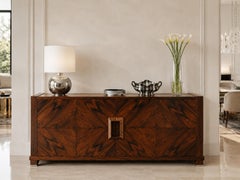 Buffet moderne italien « Paradiso » en palissandre du Brésil et en noyer
