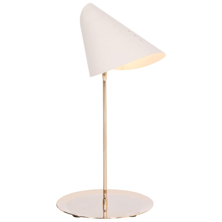 Paradisoterrestre Rue Férou Table Lamp in White Polished Bronze by Man Ray For Sale