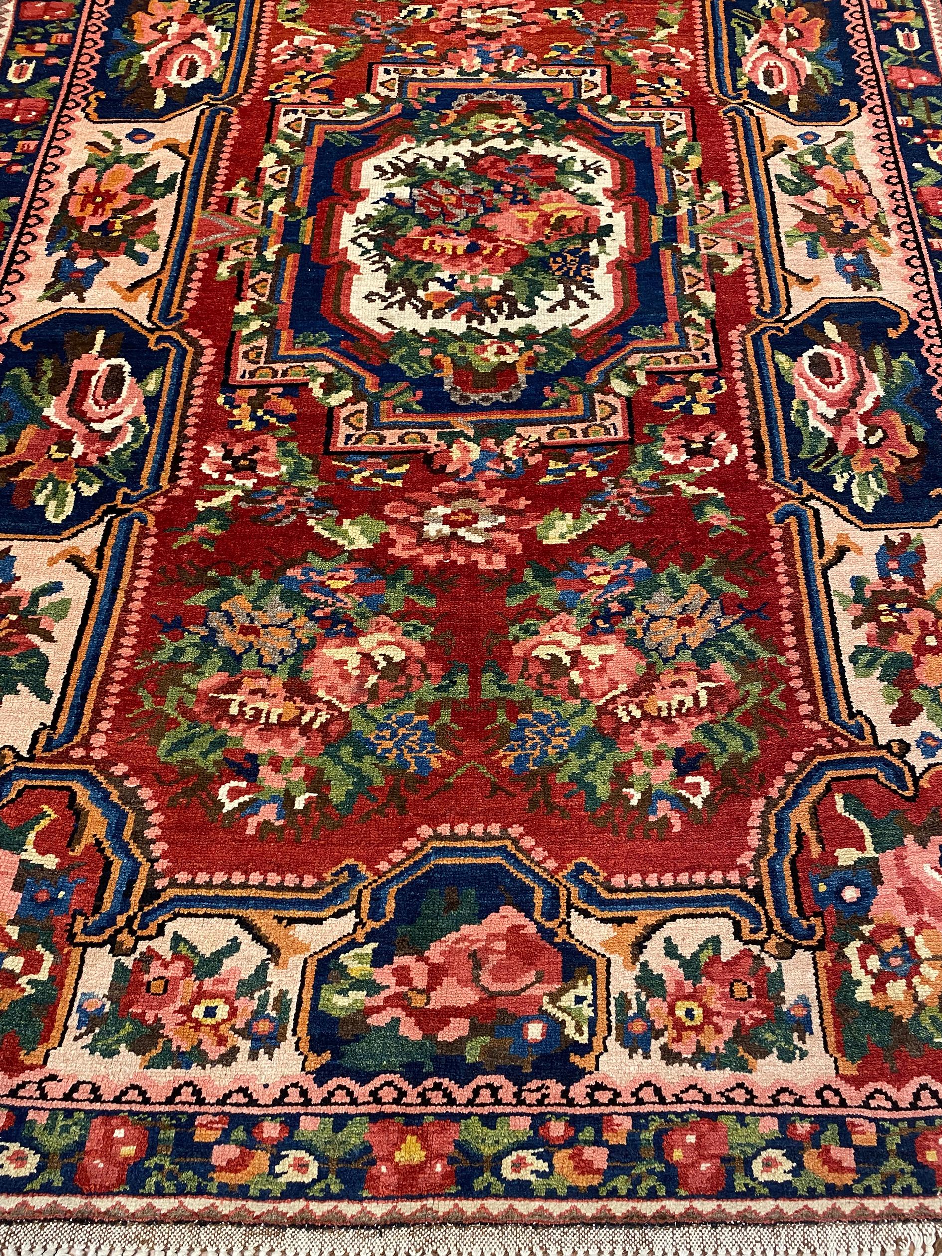 Hand-Knotted Paradombeh 'Abusson Style' Antique Persian Bakhtiari 4' 10