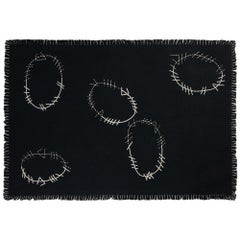 Paragon - Hand Embroidered Black Throw Blanket