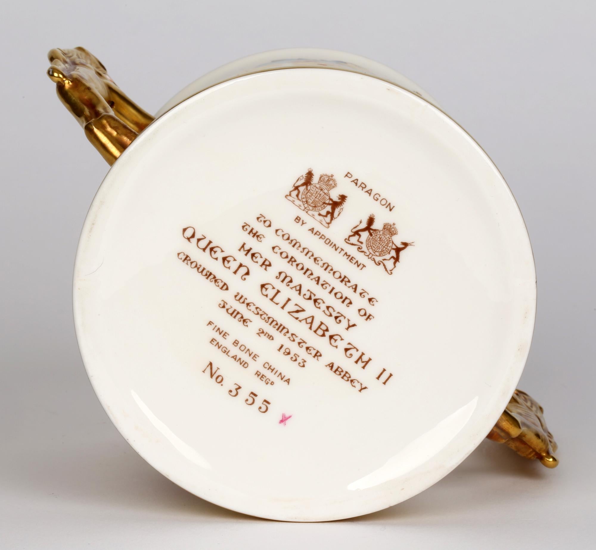 Mid-20th Century Paragon Ltd Edn Porcelain Tyg Commemorating Coronation of Queen Elizabeth II 195