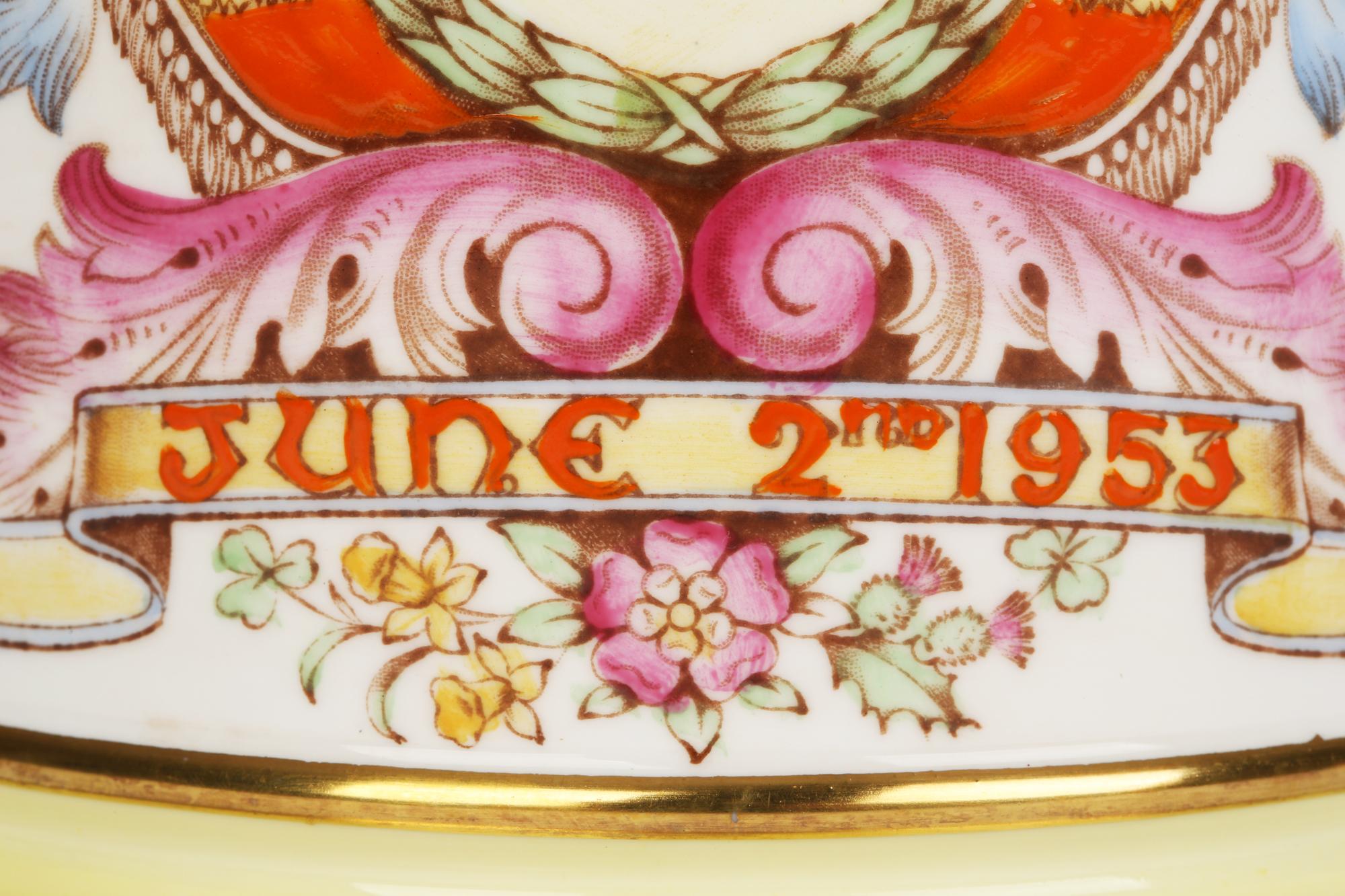 Hand-Painted Paragon Ltd Edn Porcelain Tyg Commemorating Coronation of Queen Elizabeth II 195