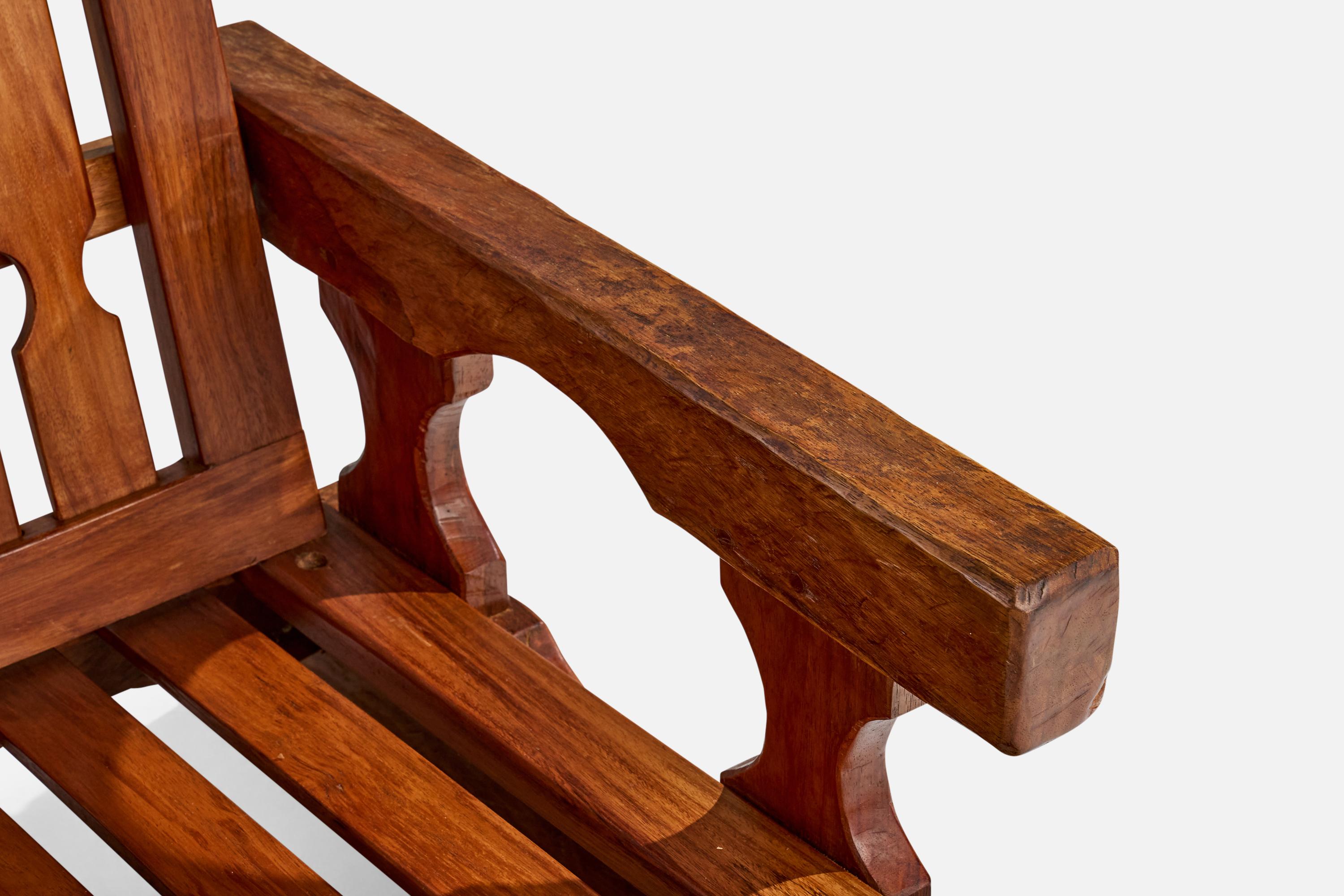 Paraguayan Designer, Lounge Chair, Wood, Paraguay, 1970s For Sale 7
