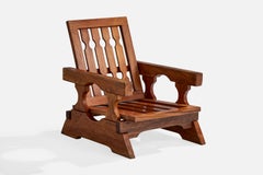 Paraguayan Designer, Lounge Chair, Wood, Paraguay, 1970s