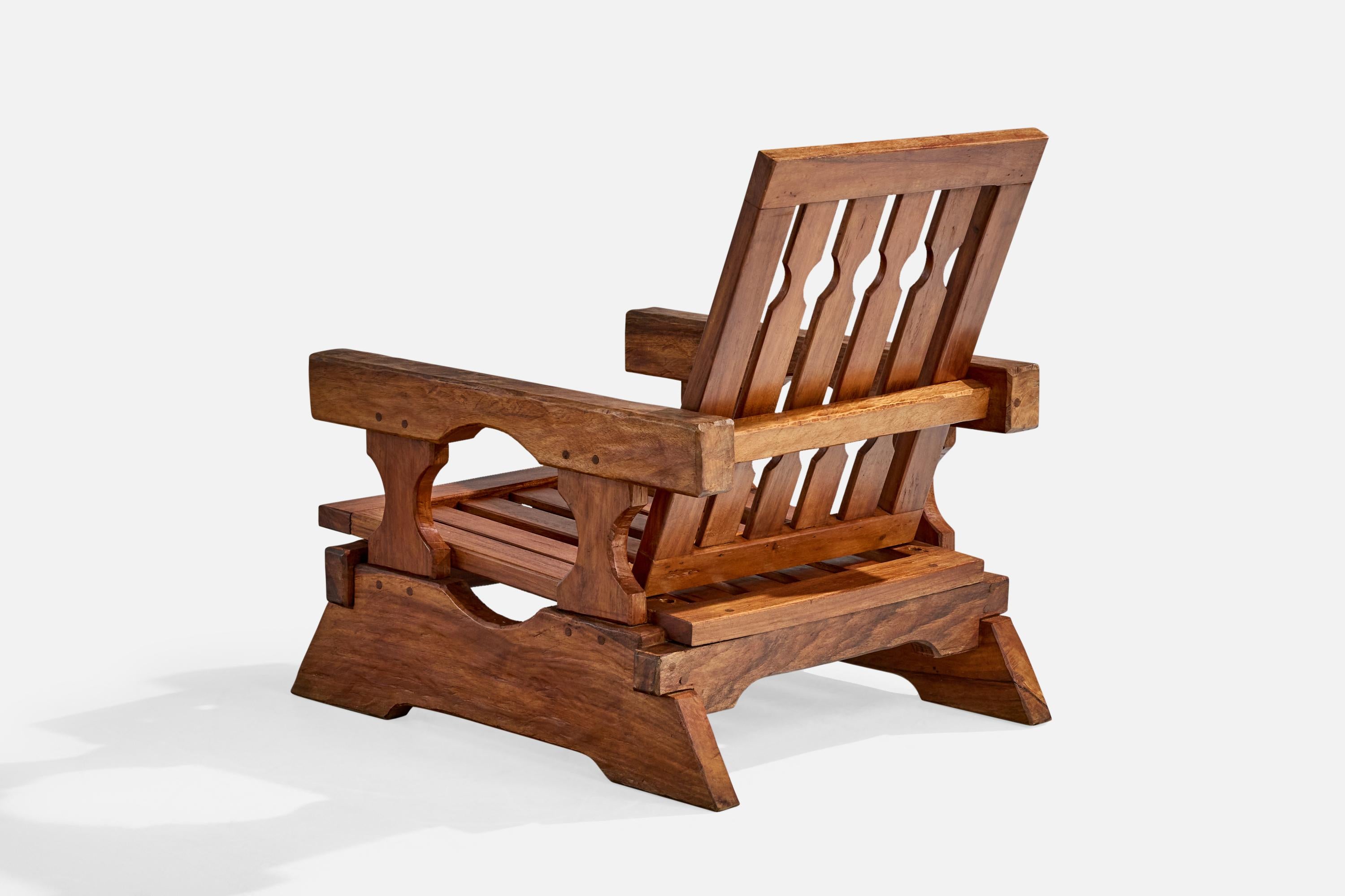 Paraguayan Designer, Lounge Chair, Wood, Paraguay, 1970s For Sale 2