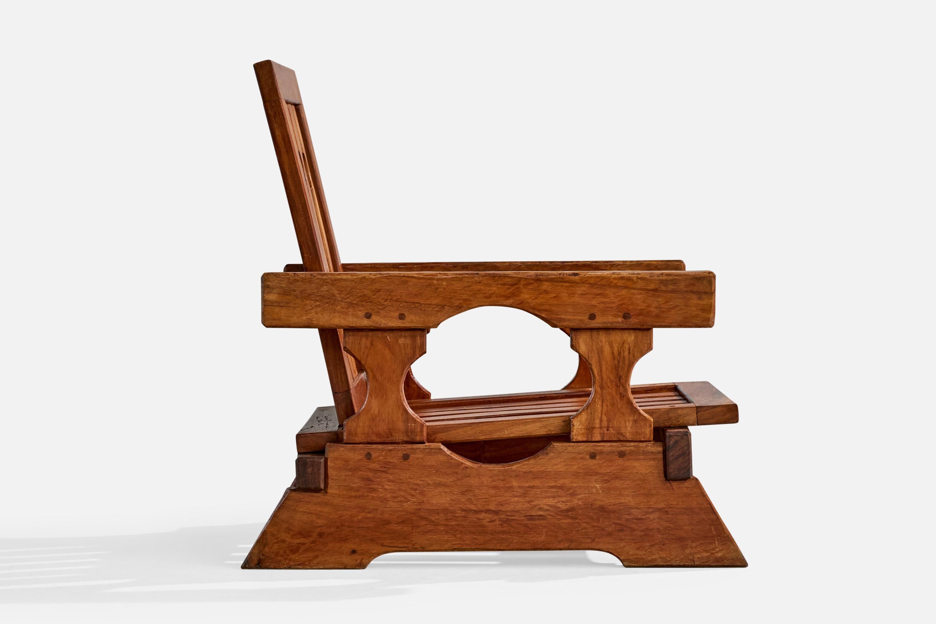 Paraguayan Designer, Lounge Chair, Wood, Paraguay, 1970s For Sale 4