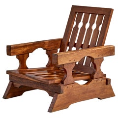 Paraguayan Designer, Lounge Chair, Wood, Paraguay, 1970s
