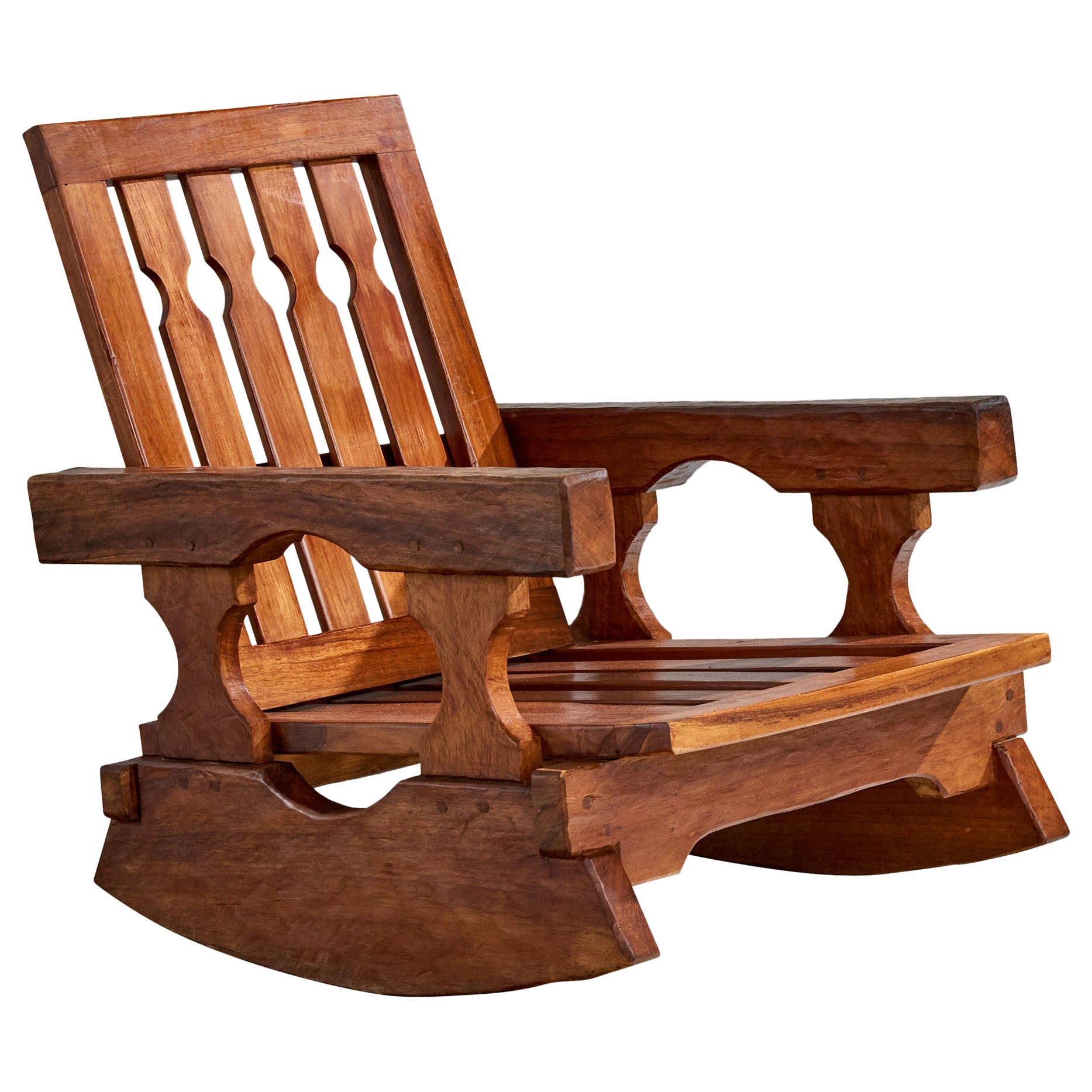 Paraguayan Designer, Rocking Chair, Wood, Paraguay, 1970s