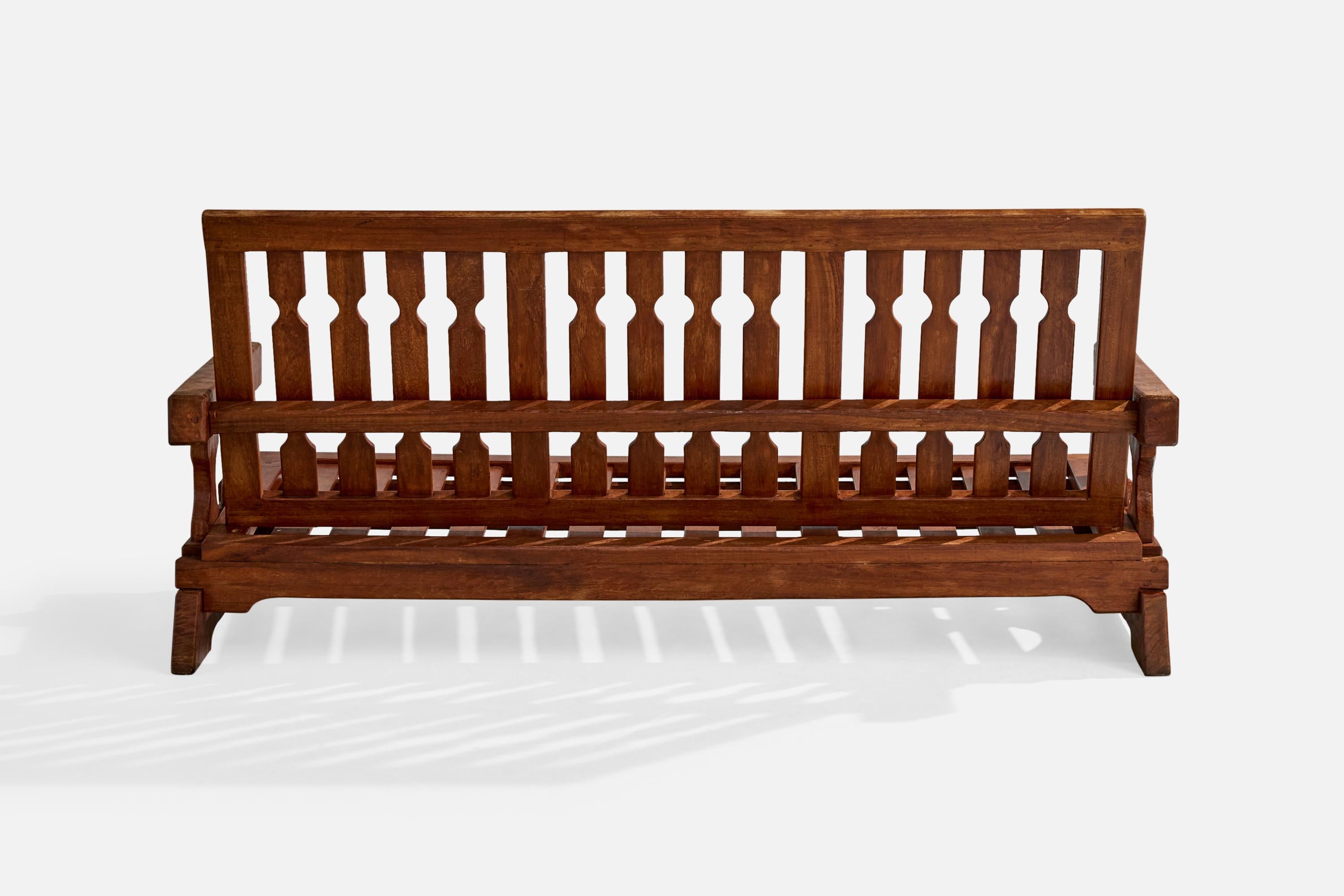 Late 20th Century Paraguayan Designer, Sofa, Wood, Paraguay, 1970s For Sale