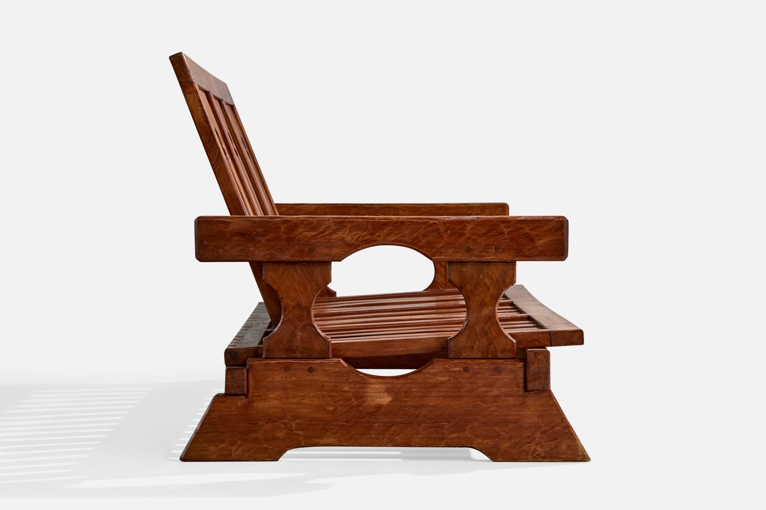 Paraguayan Designer, Sofa, Wood, Paraguay, 1970s For Sale 1