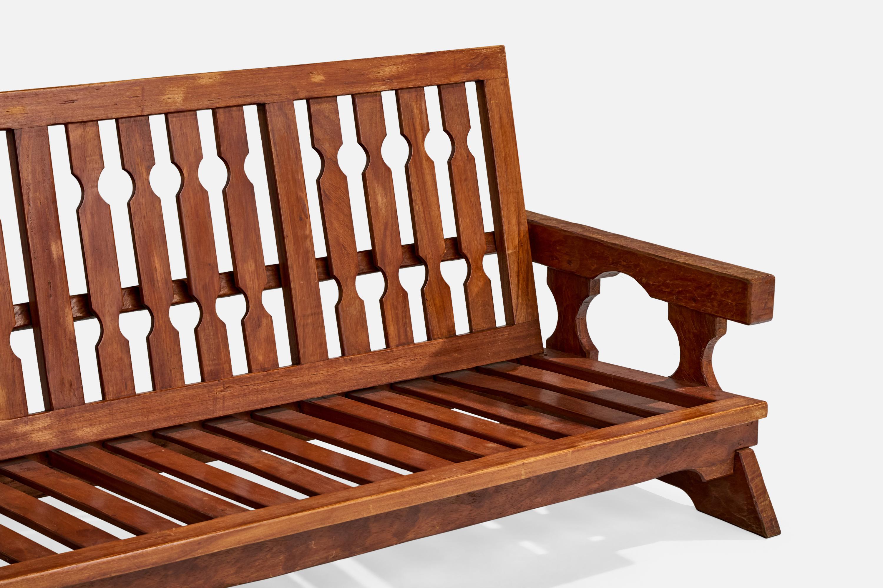 Paraguayan Designer, Sofa, Wood, Paraguay, 1970s For Sale 3