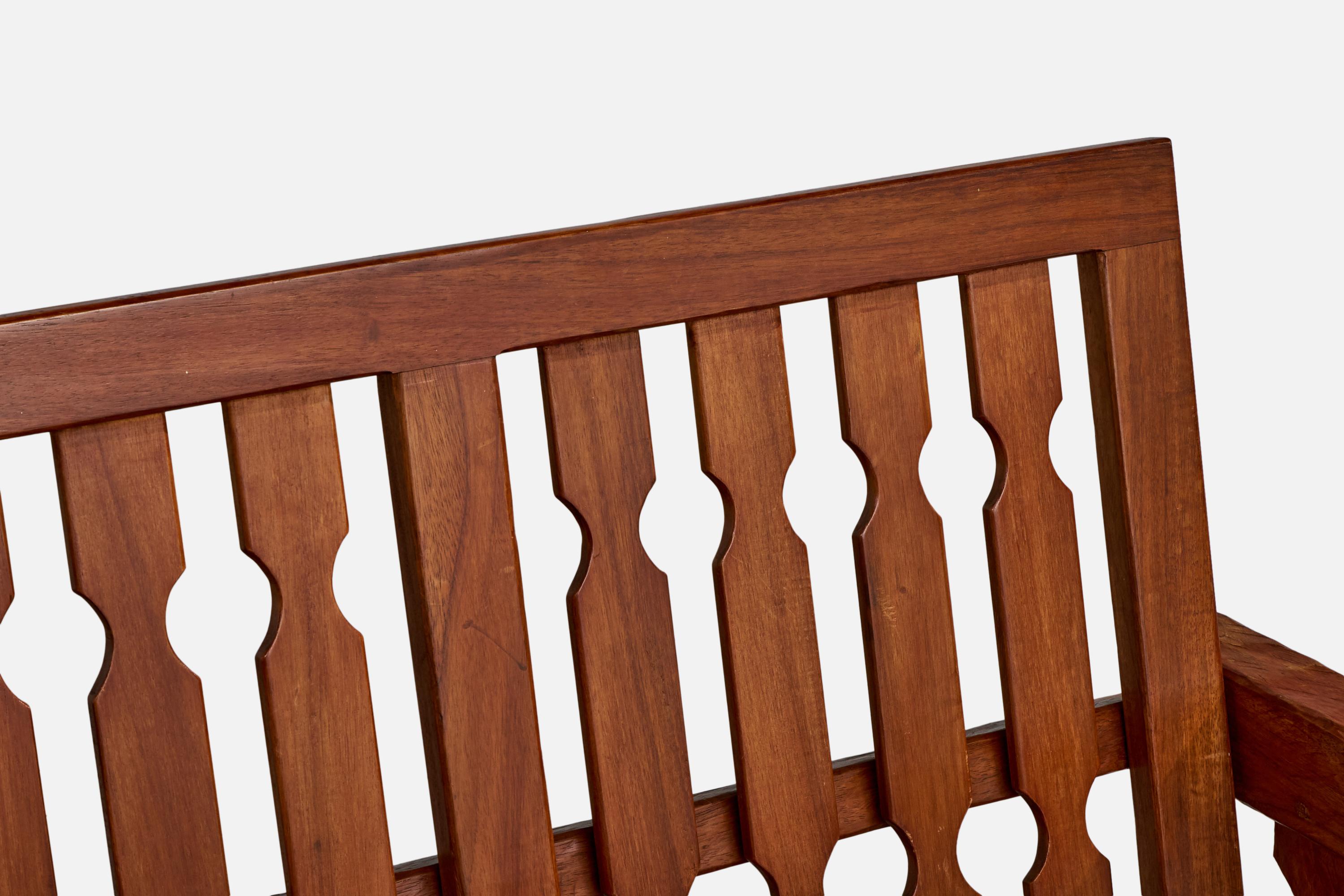 Paraguayan Designer, Sofa, Wood, Paraguay, 1970s For Sale 4