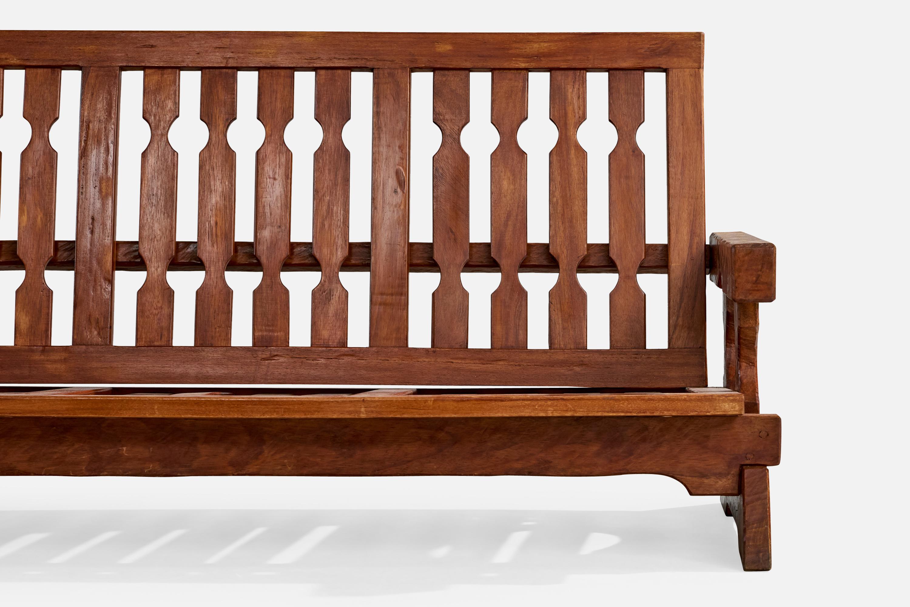 Paraguayan Designer, Sofa, Wood, Paraguay, 1970s For Sale 4