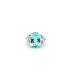 Paraiba '15.82ct' and Diamond Ring Platinum