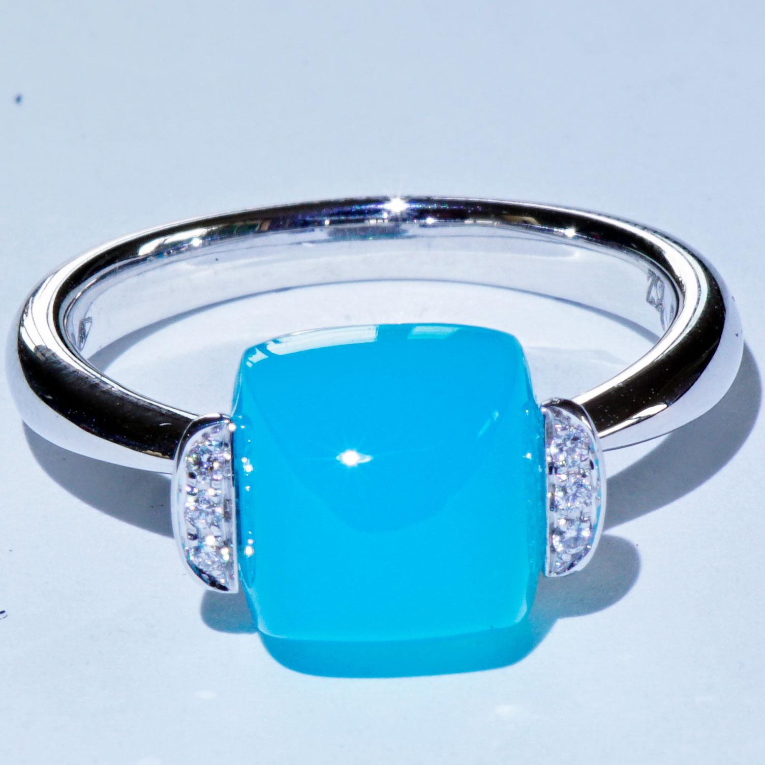 Moderno Anello di Agata Paraiba Brilliante Anello Combinazione Sweety Semplicemente Casual made in Italy in vendita