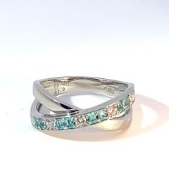 Paraiba Brilliant Ring 0.17 ct 0.16 ct 950 Platinum particularly pure Gemstones