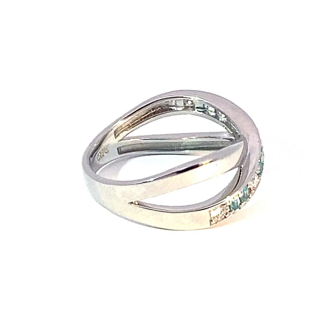 da uomo o donna Anello Paraiba Brilliante 0,17 ct 0,16 ct 950 Platino particolarmente puro Pietre preziose in vendita