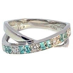 Anello Paraiba Brilliante 0,17 ct 0,16 ct 950 Platino particolarmente puro Pietre preziose