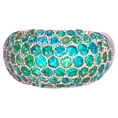 Paraiba Cluster-Ring aus Weißgold