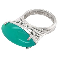 "Paraiba" color Agate Gemstone 10.54 carats set in Silver Ring / JupiterGem