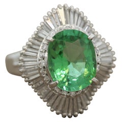 Paraiba Diamond Platinum Ring, GIA Certified Paraiba Diamond Platinum Ring, GIA Certified