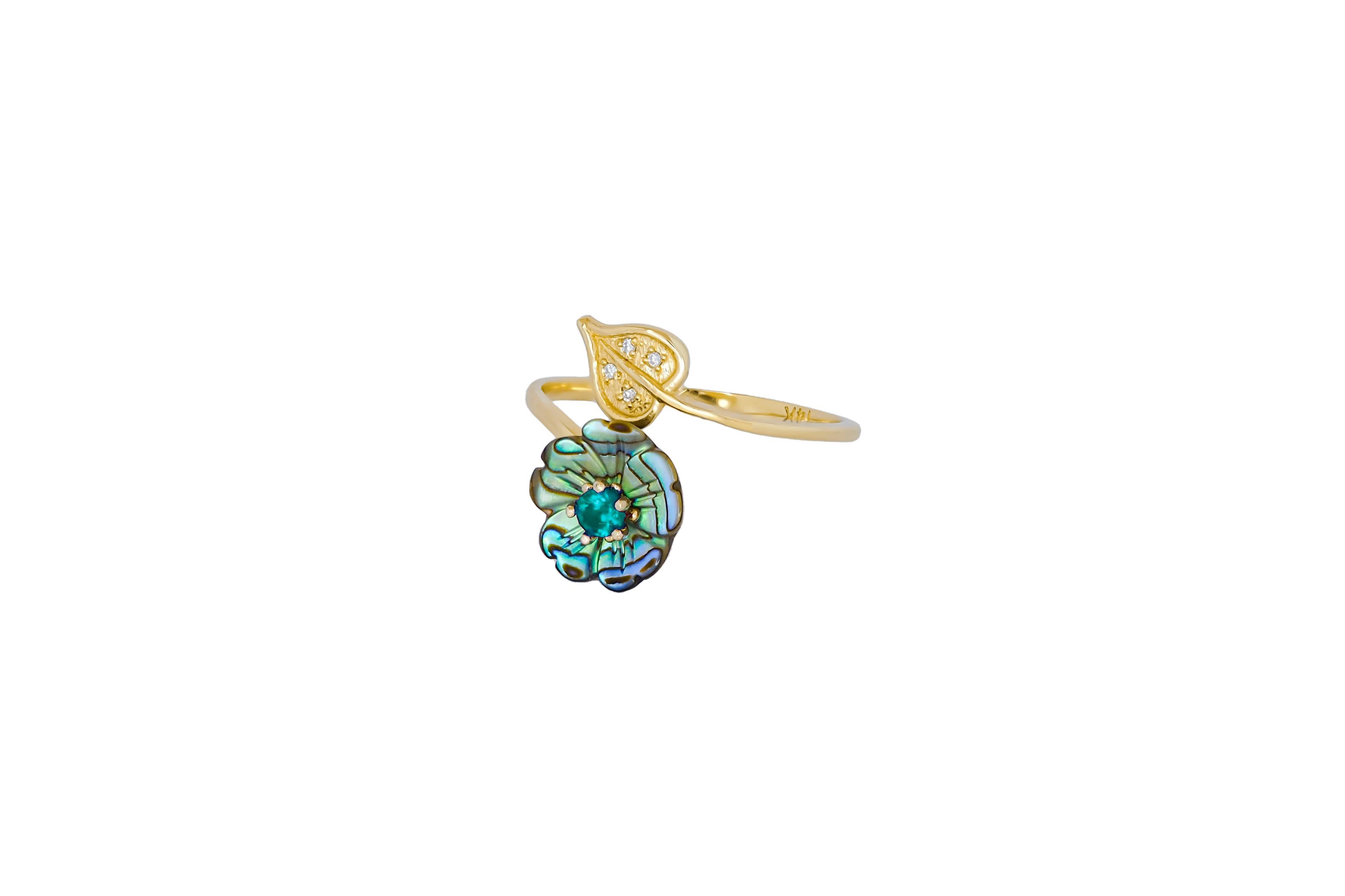 For Sale:  Paraiba color gemstone gold ring. 6