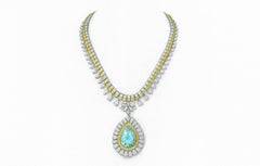 36.88ct Paraiba Tourmaline Diamond Convertible Necklace