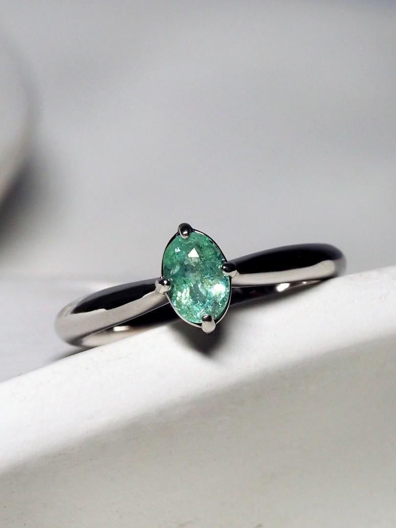 Paraiba Ring Gold Natural Tourmaline modern Engagement ring  In New Condition For Sale In Berlin, DE