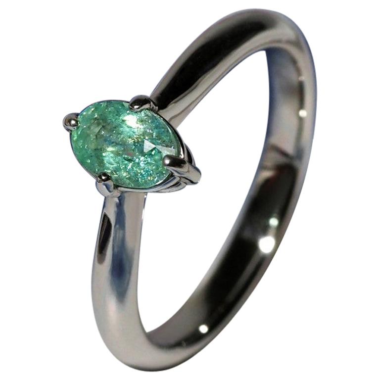 Paraiba Ring Gold Natural Tourmaline modern Engagement ring  For Sale
