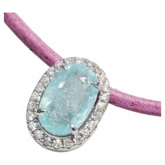 Paraiba Tourmalin Brilliant Pendant 1.75 ct 0.20 ct Swimmingpool Bluegreen