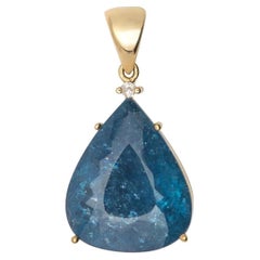 Paraiba Tourmaline and 18K Yellow Gold Pendant (P11881n) Paraiba Tourmaline and 18K Yellow Gold Pendant (P11881n)