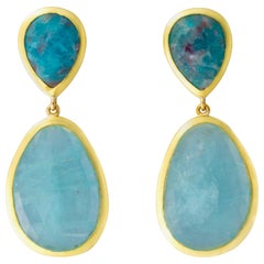 Paraiba Tourmaline and Aquamarine Earrings