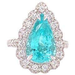 Paraiba Tourmaline and Diamond Ring