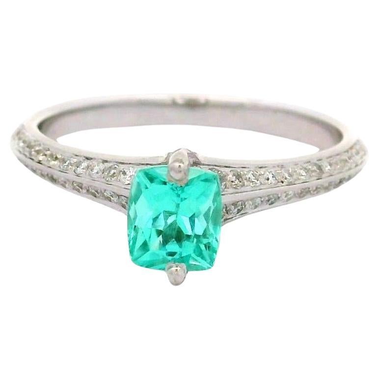 Paraiba Tourmaline Diamond 18k White Gold Ring