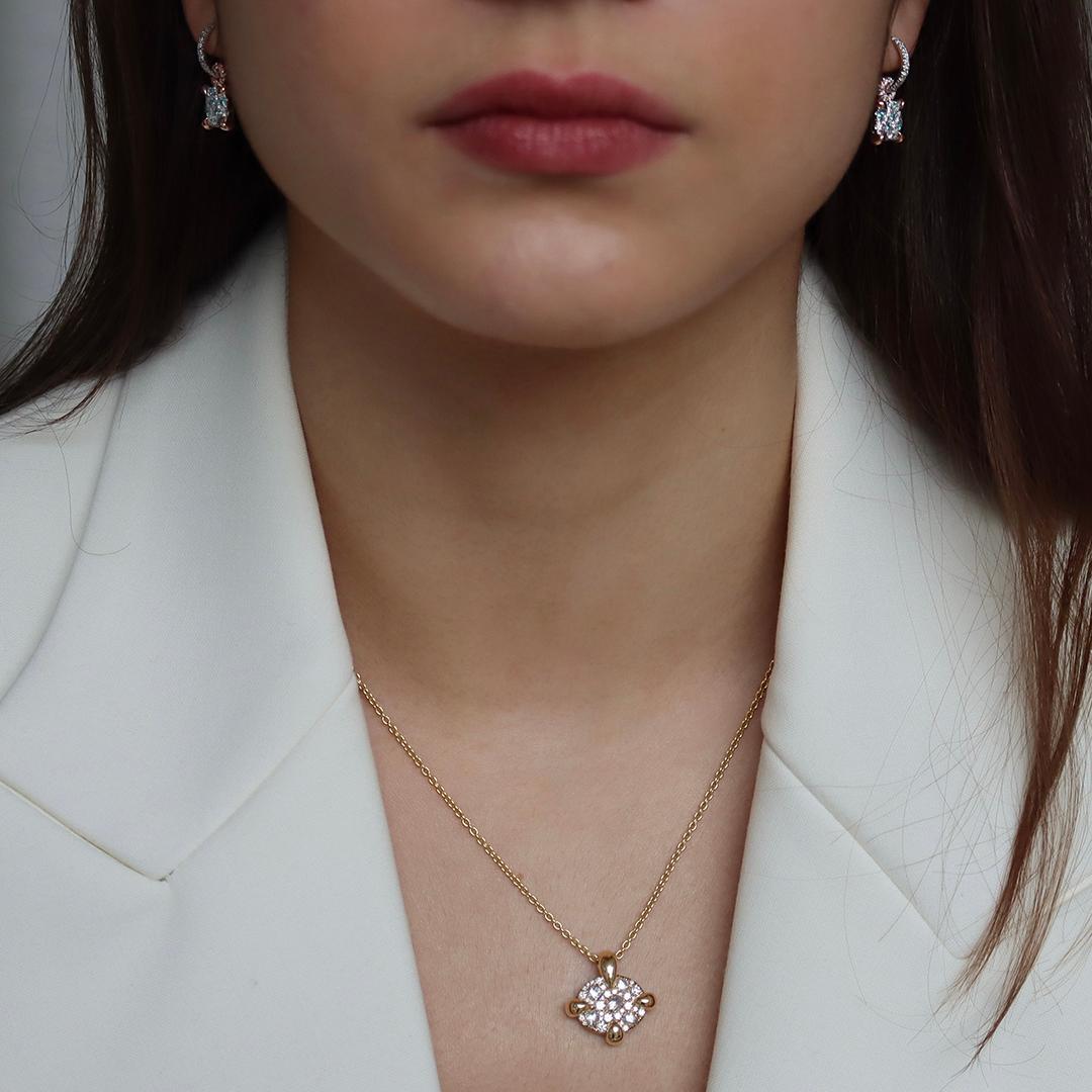 Paraiba Tourmaline Diamond Charm Drop earrings For Sale 1