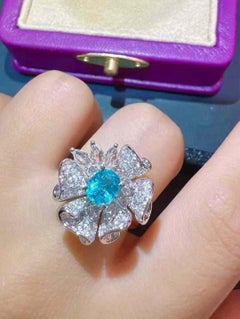 Paraiba Tourmaline Diamond Cocktail Ring