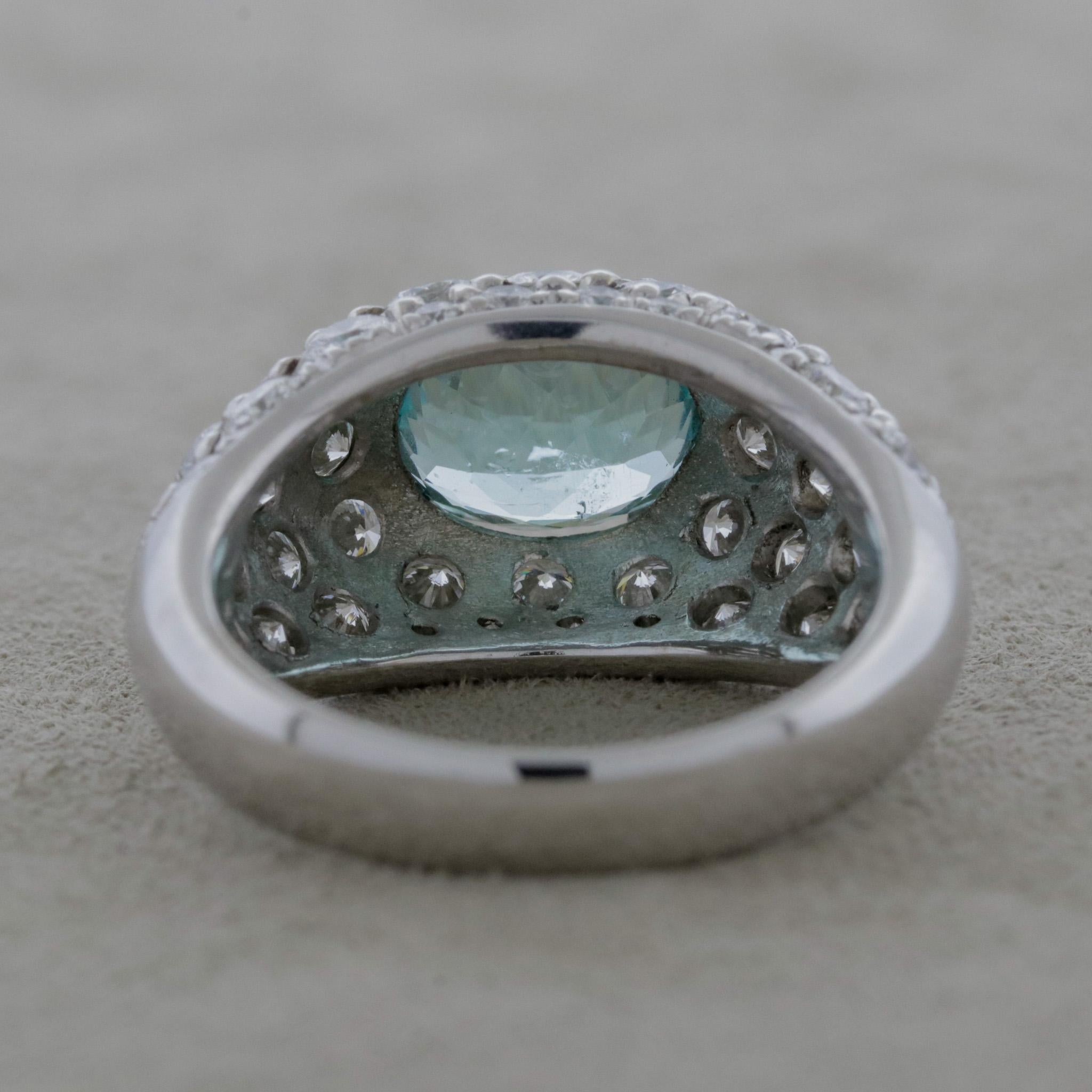 Paraiba Tourmaline Diamond Gold Ring, GIA Certified In New Condition In Beverly Hills, CA