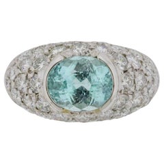 Paraiba Tourmaline Diamond Gold Ring, GIA Certified