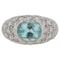 Paraiba Tourmaline Diamond Gold Ring, GIA Certified