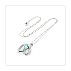 Paraiba Tourmaline & Diamond Pendant in 850pt