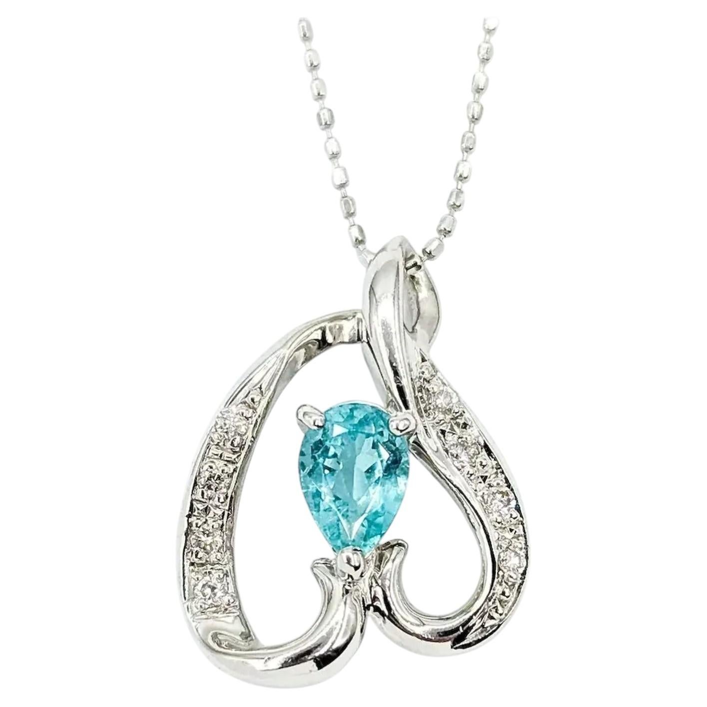 Colgante de Turmalina Paraiba y Diamante en 850pt